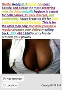 Reviews about escort with phone number 3474961266
