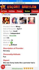 Reviews about escort with phone number 8133202073